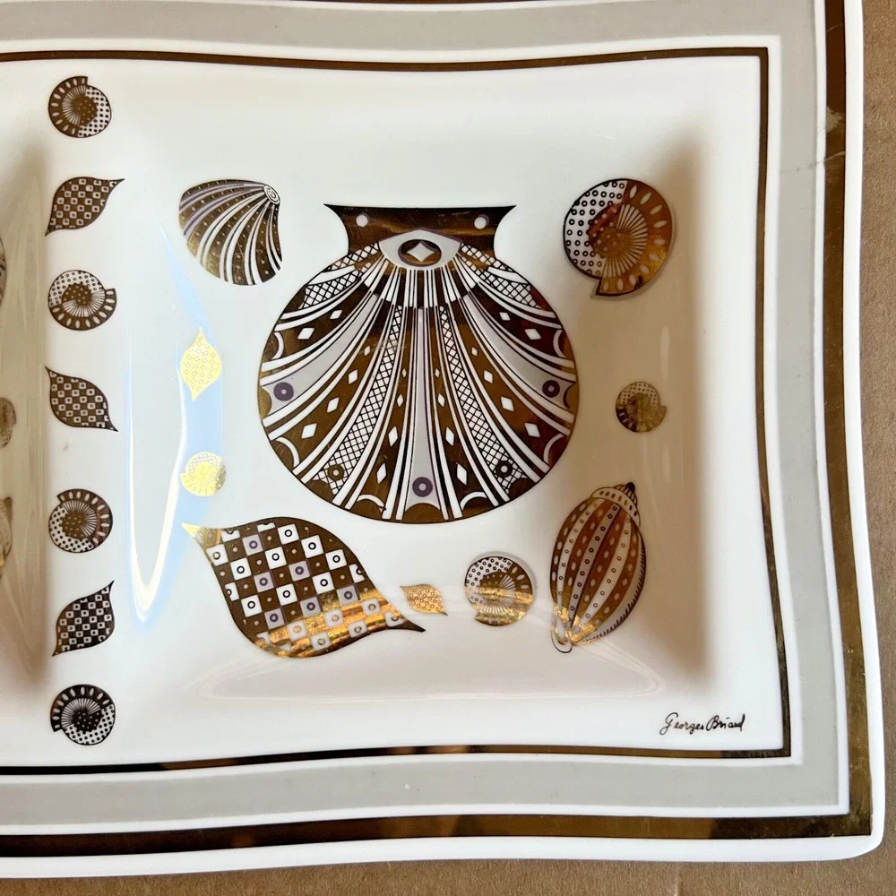 VTG Georges Briard Double Platter | Shell Design |‎ MCM Elegance